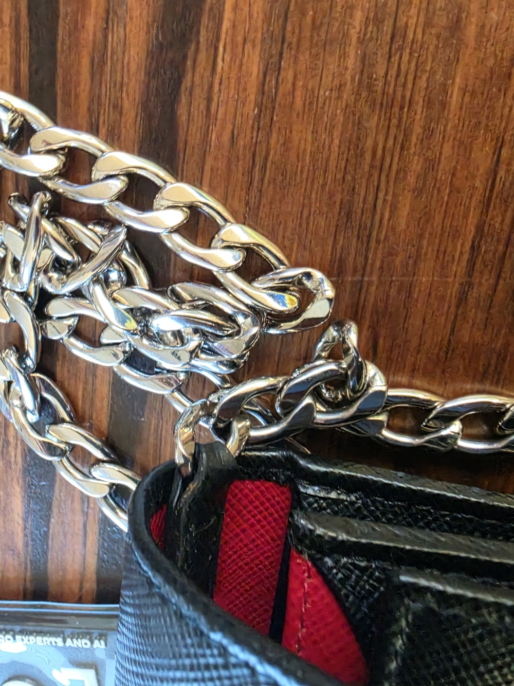 Prada Black Saffiano Chain Wallet Crossbody - Picture 11 of 13